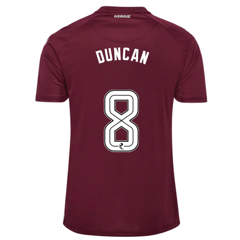 Danxen Dames Ryan Duncan #8 Bordeauxrood Wit Thuisshirt Thuistenue 2025/26 T-Shirt