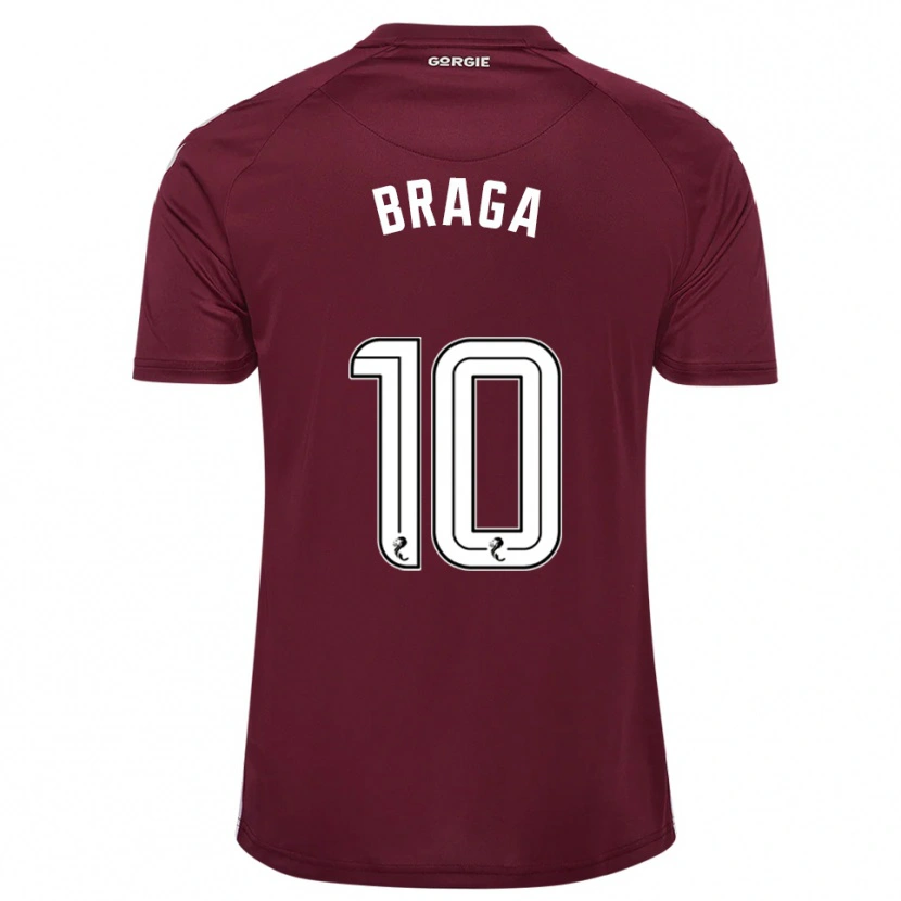 Danxen Dames Cláudio Braga #10 Bordeauxrood Wit Thuisshirt Thuistenue 2025/26 T-Shirt