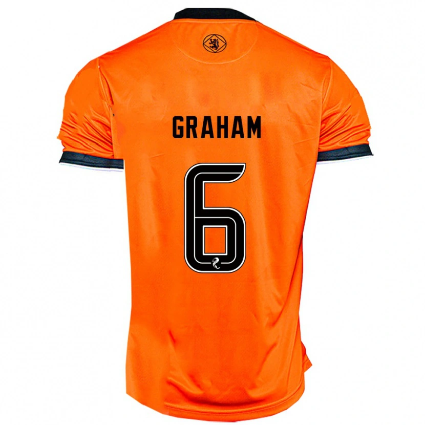 Danxen Dames Ross Graham #6 Oranje Zwart Thuisshirt Thuistenue 2025/26 T-Shirt