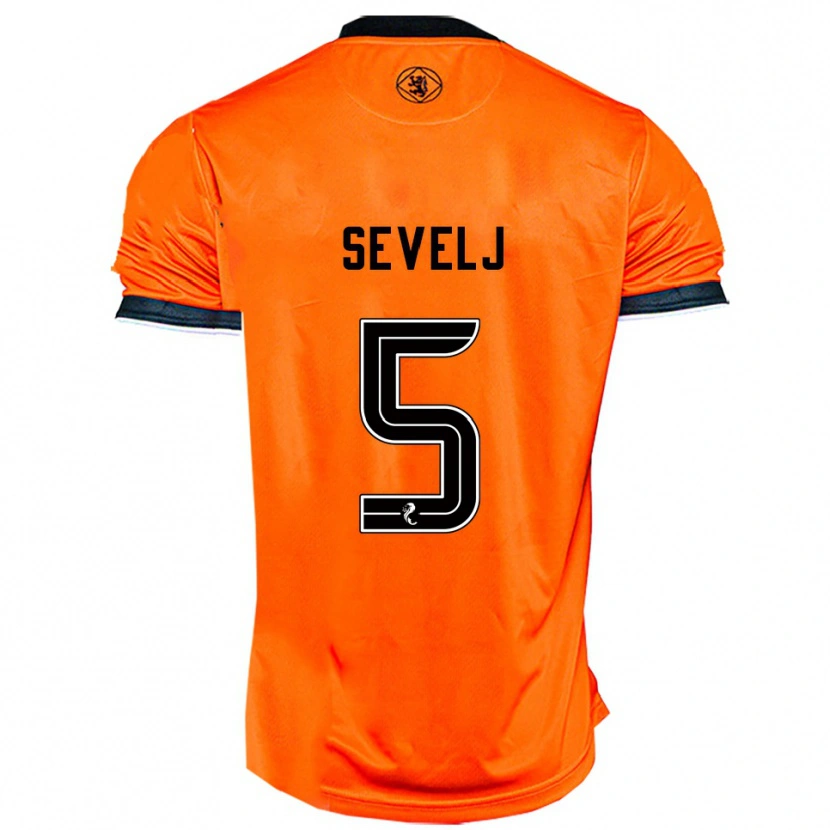 Danxen Dames Vicko Sevelj #5 Oranje Zwart Thuisshirt Thuistenue 2025/26 T-Shirt
