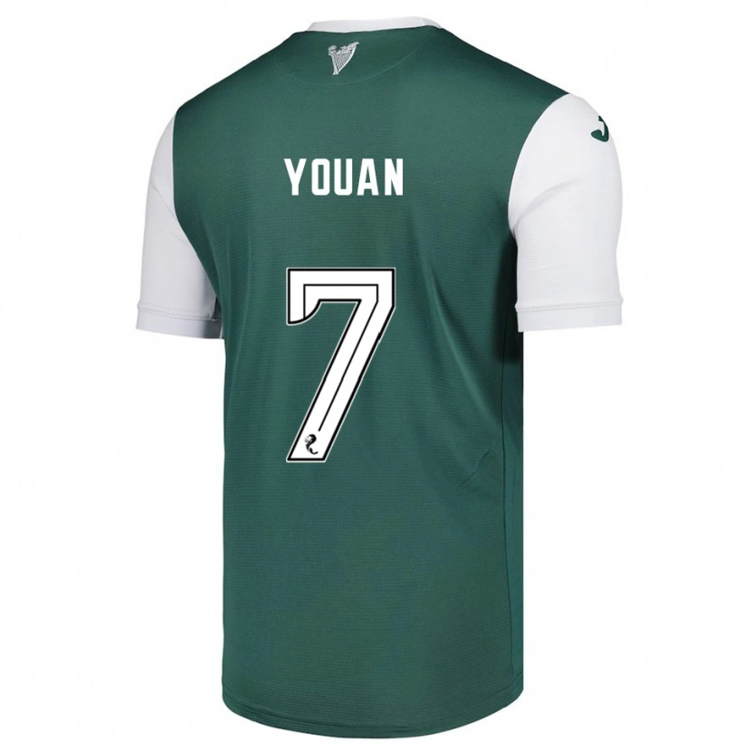 Danxen Dames Élie Youan #7 Groen Wit Thuisshirt Thuistenue 2025/26 T-Shirt
