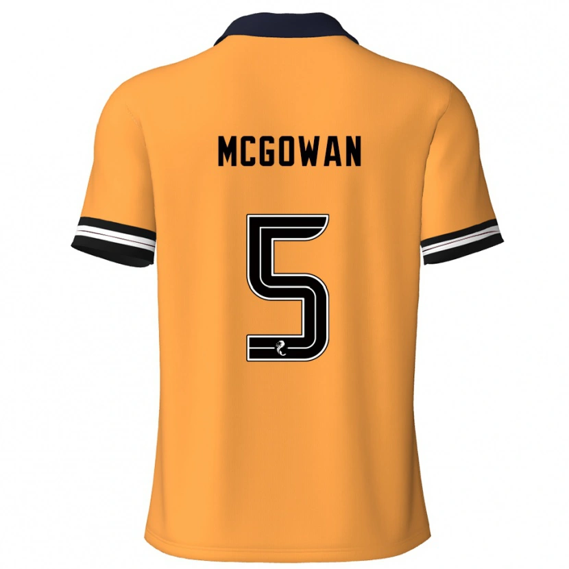 Danxen Dames Ryan Mcgowan #5 Geel Zwart Thuisshirt Thuistenue 2025/26 T-Shirt