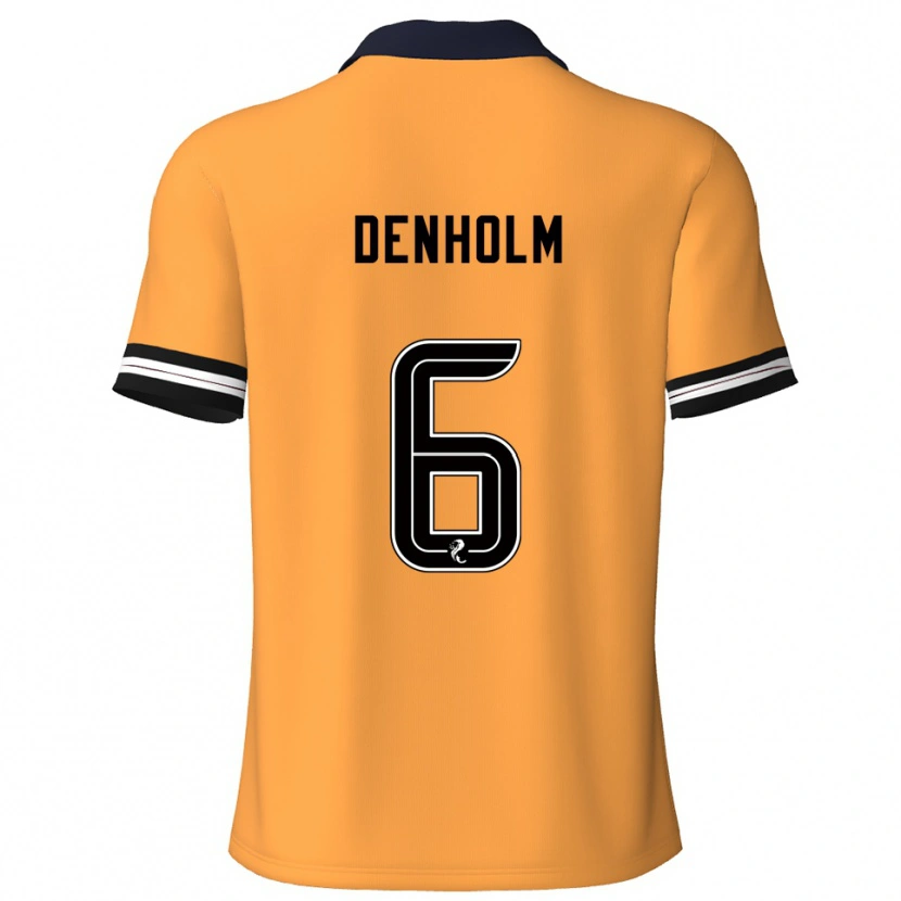 Danxen Dames Aidan Denholm #6 Geel Zwart Thuisshirt Thuistenue 2025/26 T-Shirt