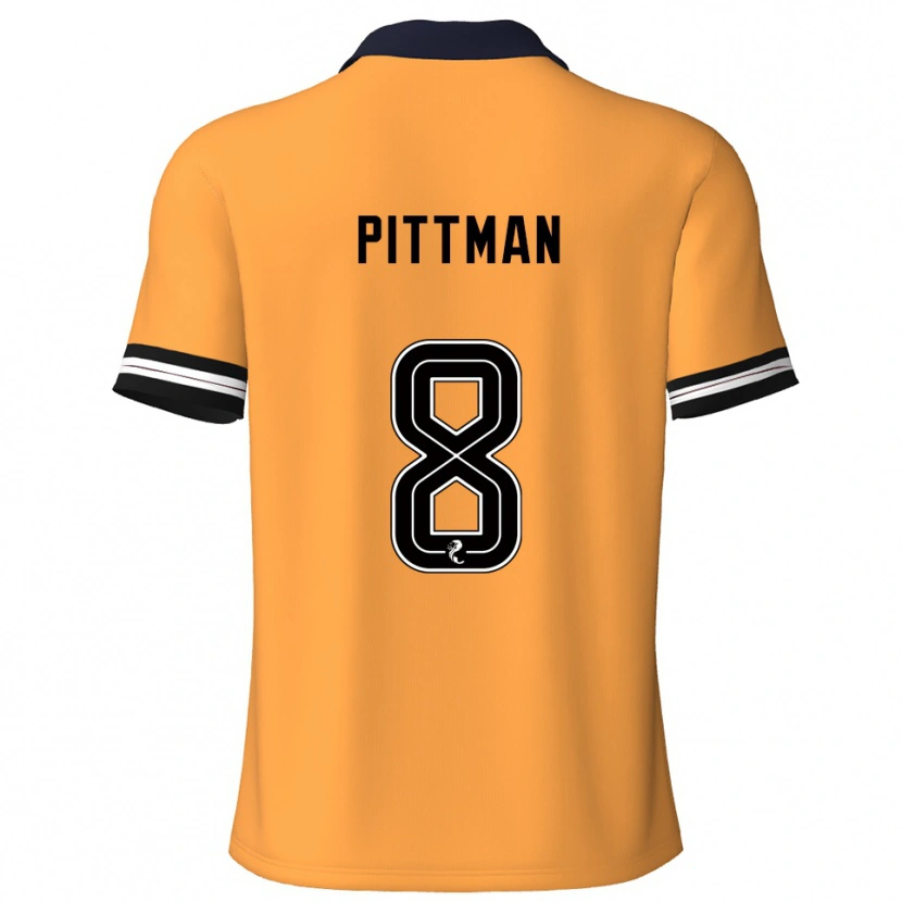 Danxen Dames Scott Pittman #8 Geel Zwart Thuisshirt Thuistenue 2025/26 T-Shirt