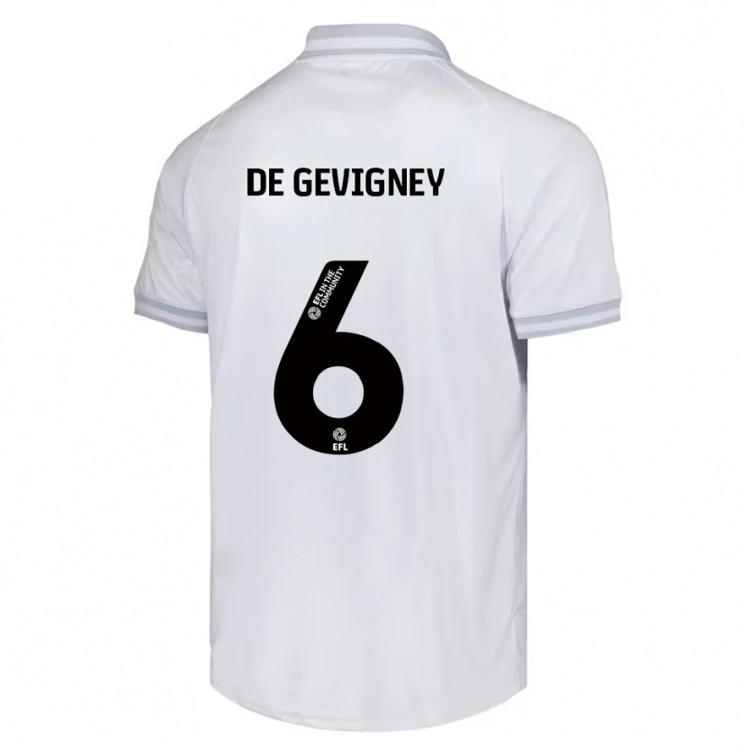Danxen Dames Maël De Gevigney #6 Wit Grijs Zwart Uitshirt Uittenue 2025/26 T-Shirt