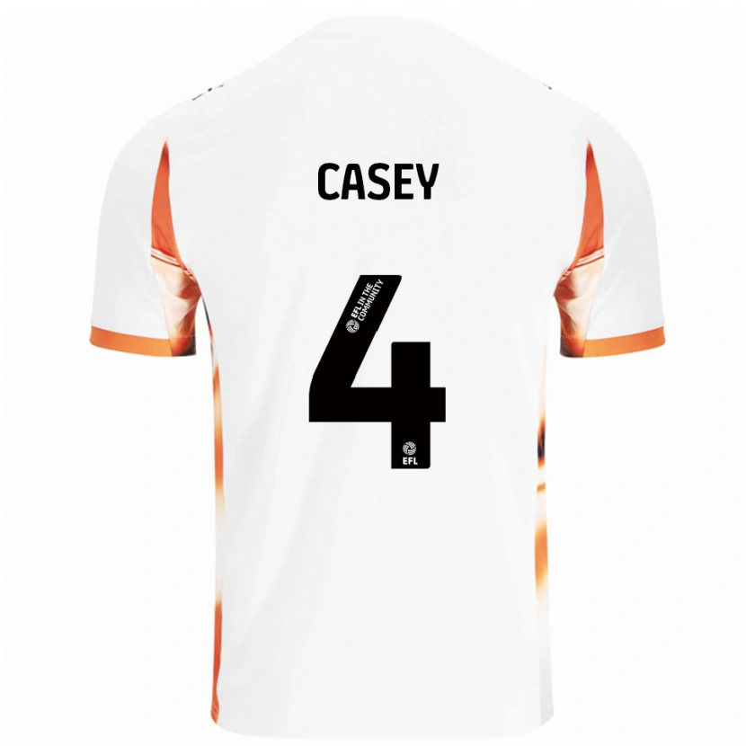 Danxen Dames Oliver Casey #4 Wit Oranje Zwart Uitshirt Uittenue 2025/26 T-Shirt