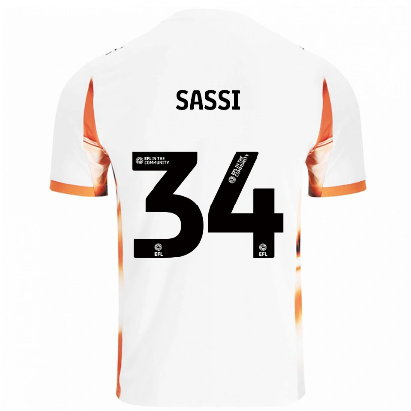Danxen Dames Dan Sassi #34 Wit Oranje Zwart Uitshirt Uittenue 2025/26 T-Shirt