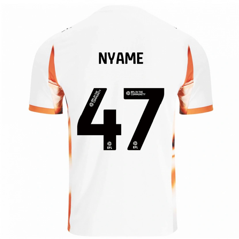 Danxen Dames Josh Nyame #47 Wit Oranje Zwart Uitshirt Uittenue 2025/26 T-Shirt