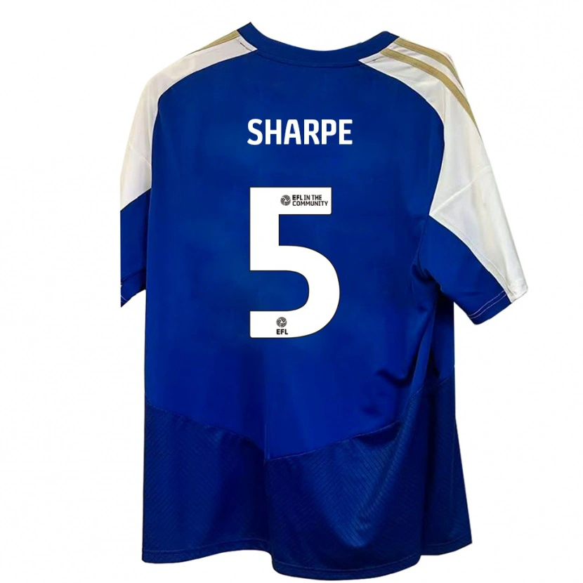 Danxen Dames Manfy Sharpe #5 Blauw Wit Goud Uitshirt Uittenue 2025/26 T-Shirt