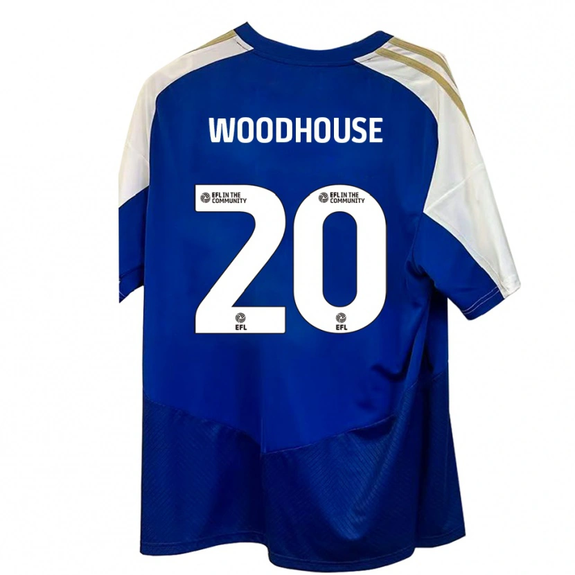 Danxen Dames Luca Woodhouse #20 Blauw Wit Goud Uitshirt Uittenue 2025/26 T-Shirt