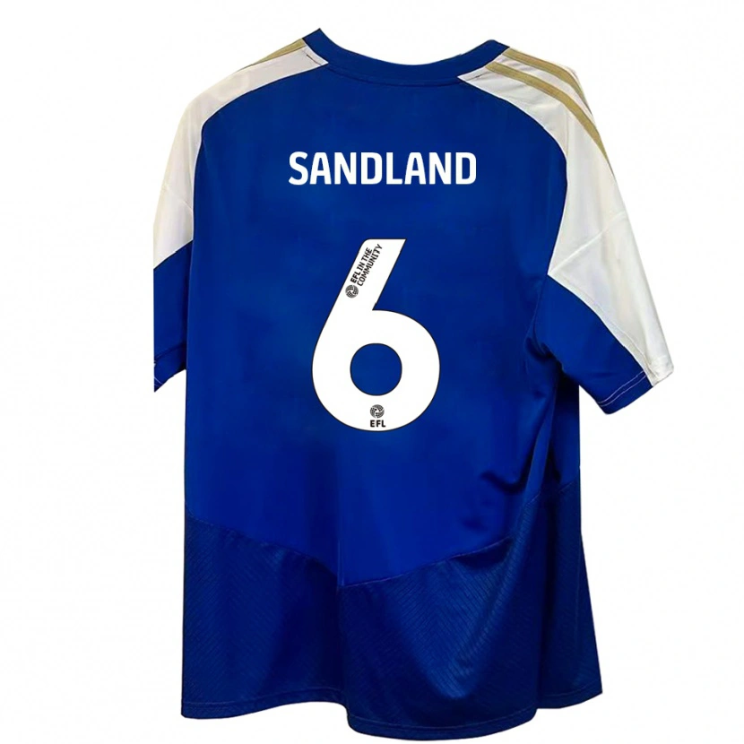 Danxen Dames Jessica Sandland #6 Blauw Wit Goud Uitshirt Uittenue 2025/26 T-Shirt