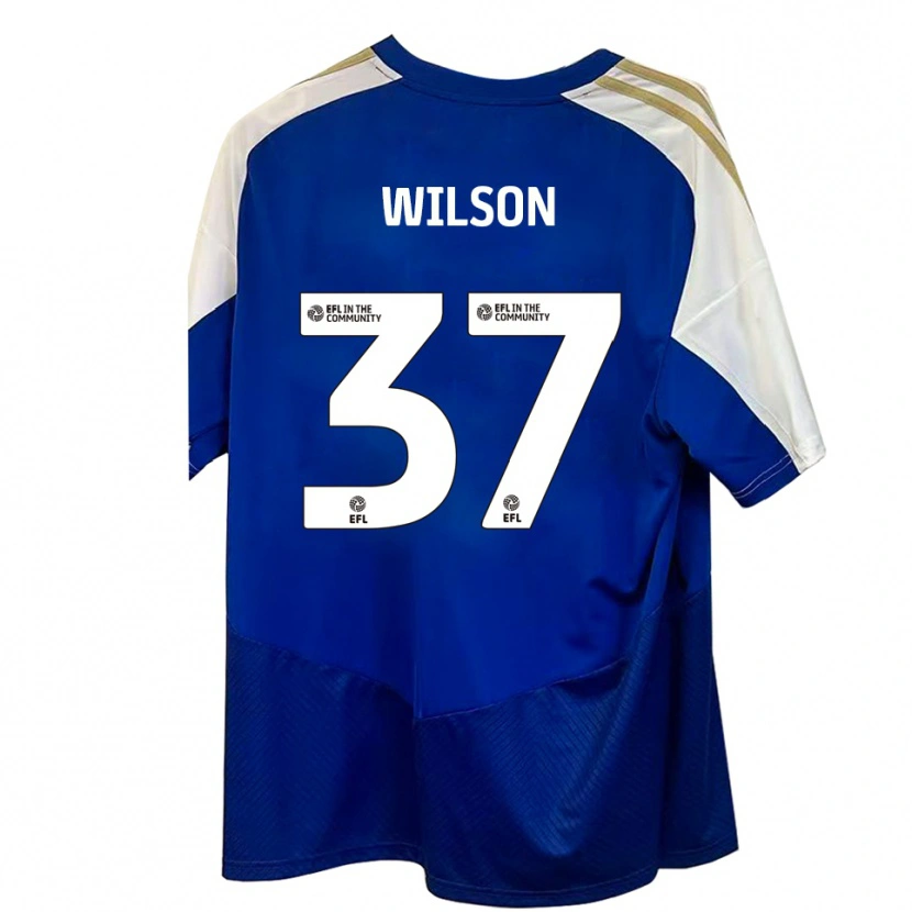 Danxen Dames Kieran Wilson #37 Blauw Wit Goud Uitshirt Uittenue 2025/26 T-Shirt