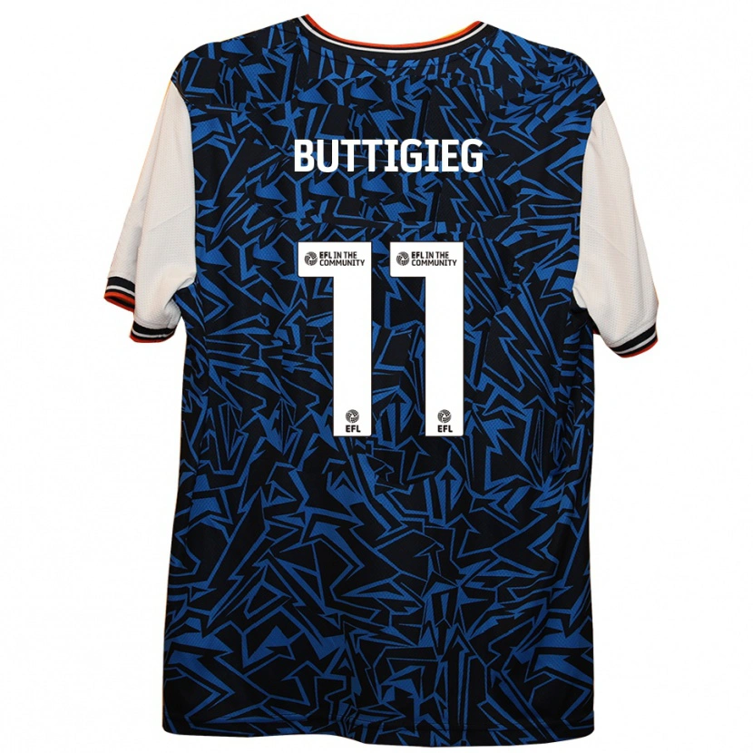 Danxen Dames Fiona Buttigieg #11 Blauw Zwart Wit Uitshirt Uittenue 2025/26 T-Shirt
