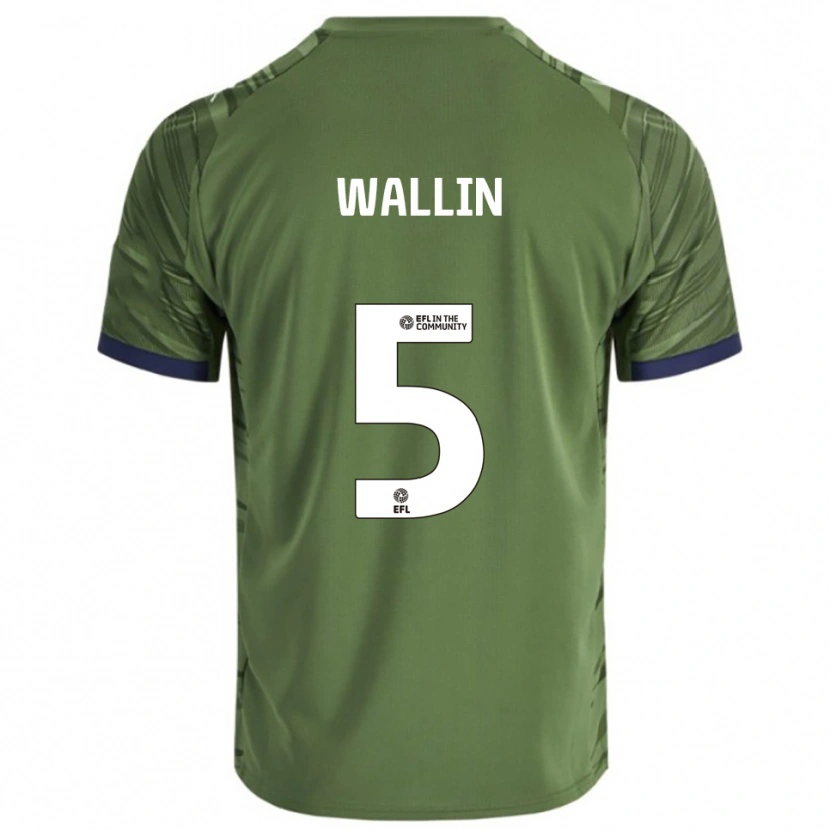 Danxen Dames Oscar Wallin #5 Groen Wit Uitshirt Uittenue 2025/26 T-Shirt