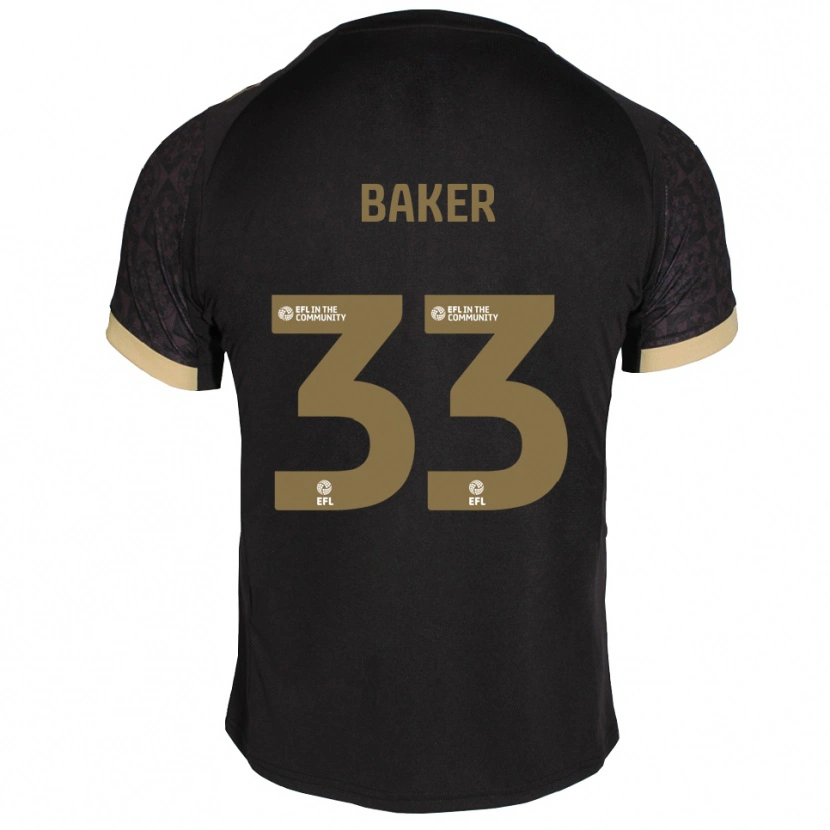 Danxen Dames Zak Baker #33 Zwart Goud Uitshirt Uittenue 2025/26 T-Shirt