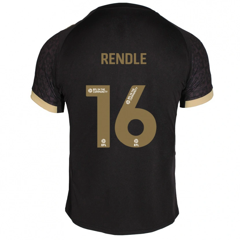 Danxen Dames Jared Rendle #16 Zwart Goud Uitshirt Uittenue 2025/26 T-Shirt