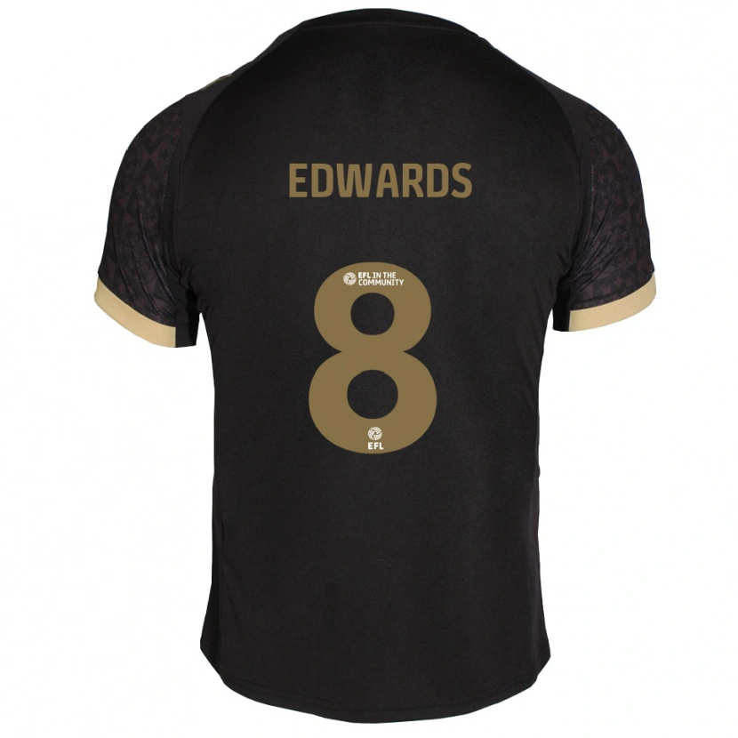 Danxen Dames Joe Edwards #8 Zwart Goud Uitshirt Uittenue 2025/26 T-Shirt