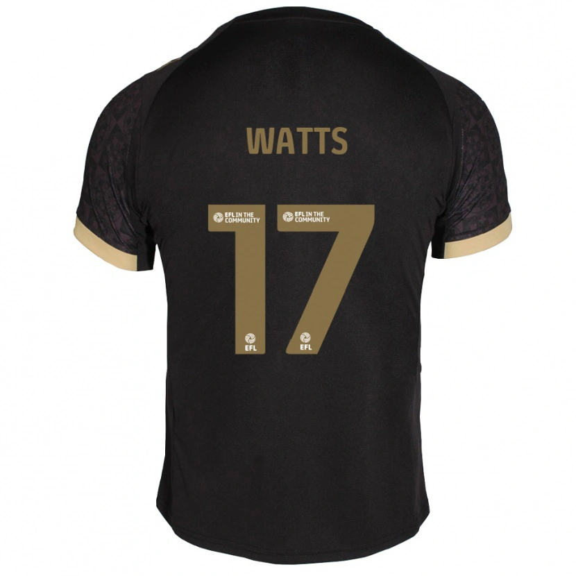 Danxen Dames Caleb Watts #17 Zwart Goud Uitshirt Uittenue 2025/26 T-Shirt
