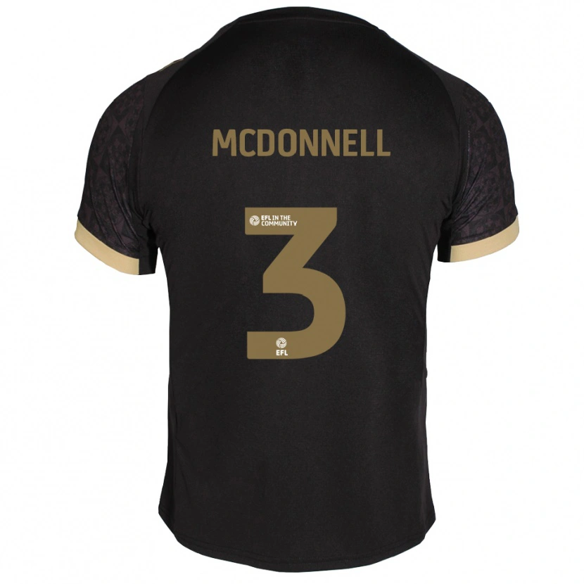 Danxen Dames Rosie Mcdonnell #3 Zwart Goud Uitshirt Uittenue 2025/26 T-Shirt