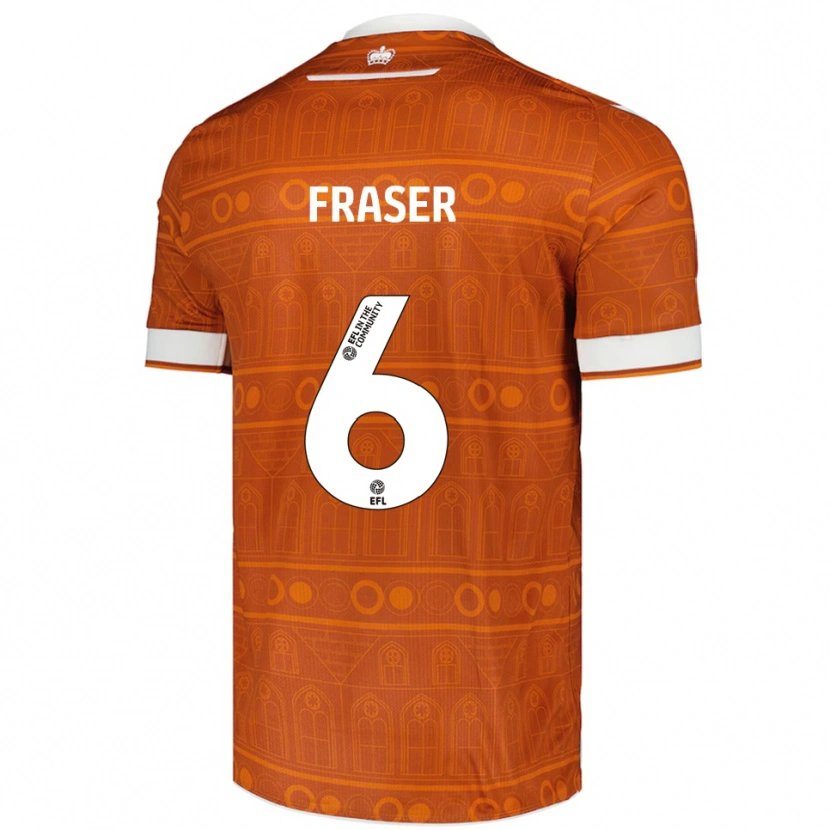 Danxen Dames Liam Fraser #6 Oranje Wit Uitshirt Uittenue 2025/26 T-Shirt
