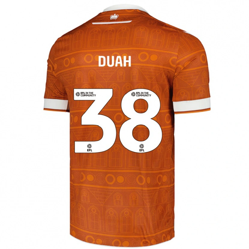 Danxen Dames Philip Duah #38 Oranje Wit Uitshirt Uittenue 2025/26 T-Shirt