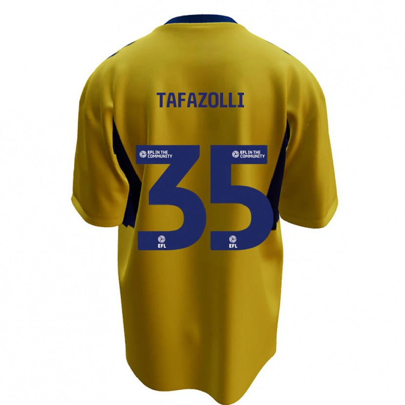 Danxen Dames Ryan Tafazolli #35 Geel Blauw Uitshirt Uittenue 2025/26 T-Shirt