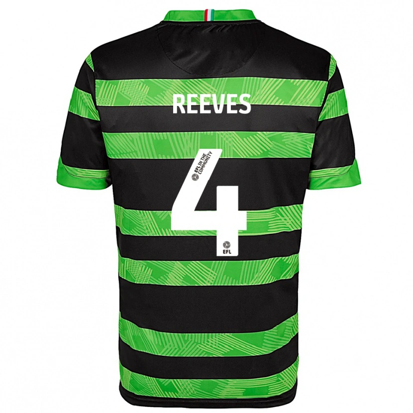 Danxen Dames Jake Reeves #4 Zwart Groen Uitshirt Uittenue 2025/26 T-Shirt