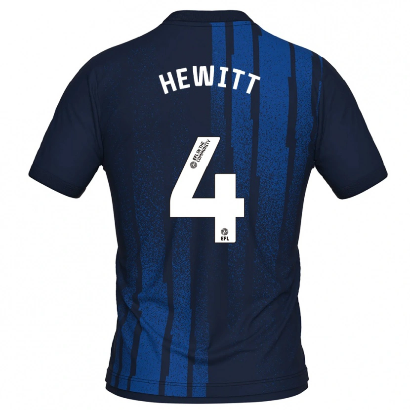 Danxen Dames Elliott Hewitt #4 Marine Wit Uitshirt Uittenue 2025/26 T-Shirt