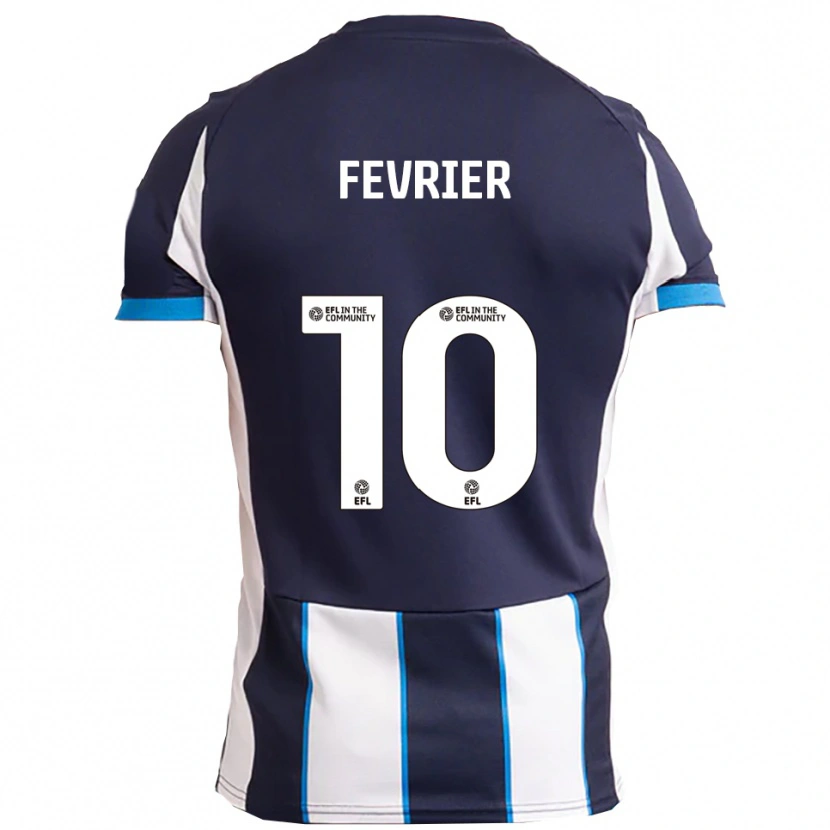 Danxen Dames Jayden Fevrier #10 Wit Marine Uitshirt Uittenue 2025/26 T-Shirt