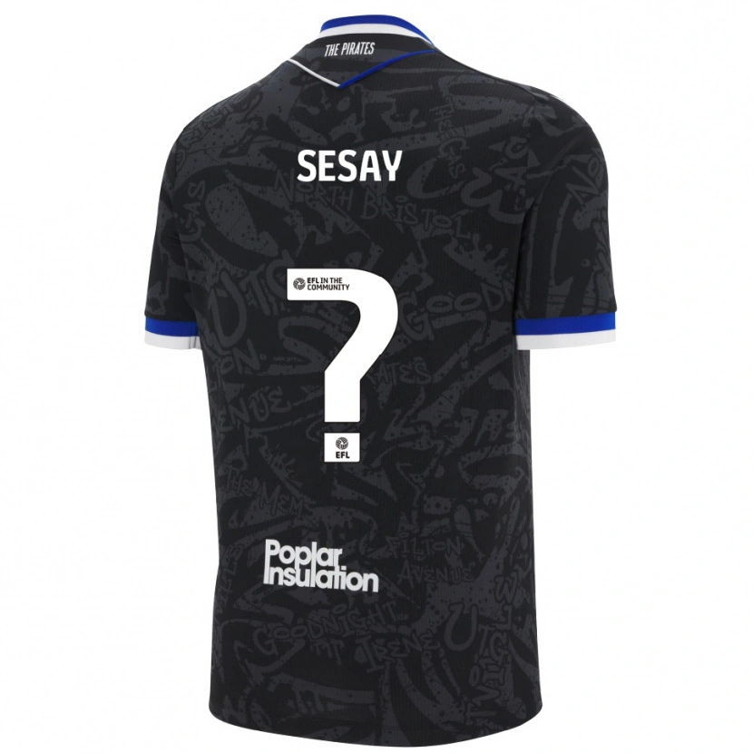 Danxen Dames Malik Sesay #0 Zwart Wit Uitshirt Uittenue 2025/26 T-Shirt