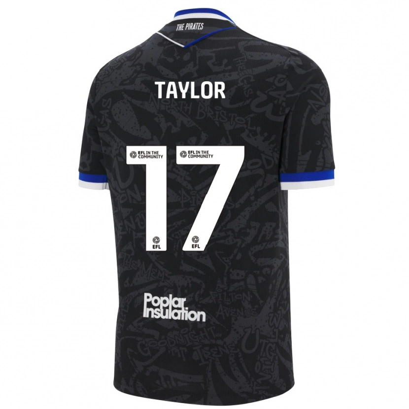Danxen Dames Connor Taylor #17 Zwart Wit Uitshirt Uittenue 2025/26 T-Shirt