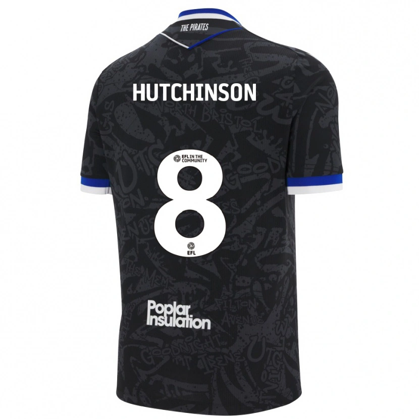 Danxen Dames Isaac Hutchinson #8 Zwart Wit Uitshirt Uittenue 2025/26 T-Shirt