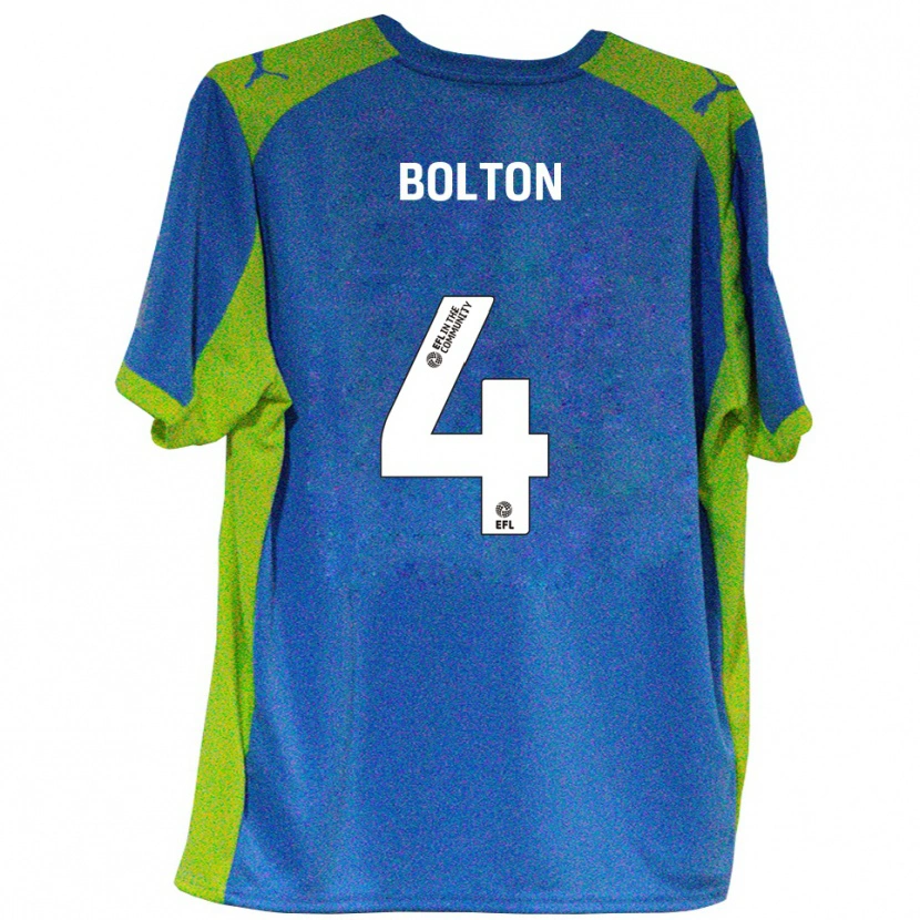 Danxen Dames James Bolton #4 Hemelsblauw Geel Uitshirt Uittenue 2025/26 T-Shirt