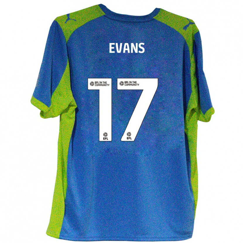 Danxen Dames Ched Evans #17 Hemelsblauw Geel Uitshirt Uittenue 2025/26 T-Shirt