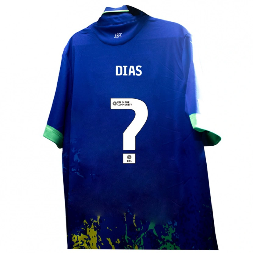 Danxen Dames Diego Dias #0 Blauw Geel Uitshirt Uittenue 2025/26 T-Shirt