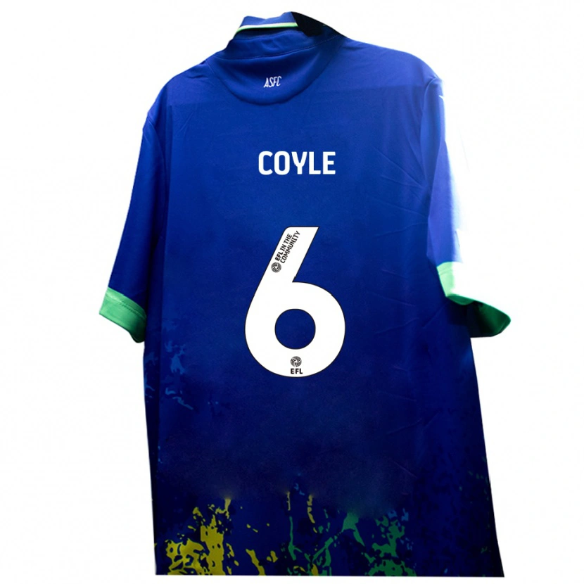 Danxen Dames Liam Coyle #6 Blauw Geel Uitshirt Uittenue 2025/26 T-Shirt