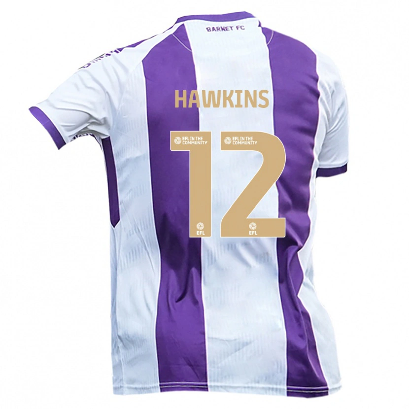 Danxen Dames Oli Hawkins #12 Wit Paars Uitshirt Uittenue 2025/26 T-Shirt