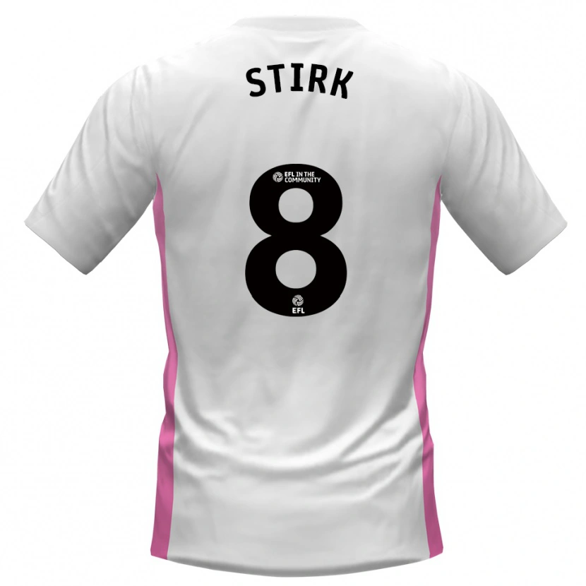 Danxen Dames Ryan Stirk #8 Wit Rood Uitshirt Uittenue 2025/26 T-Shirt