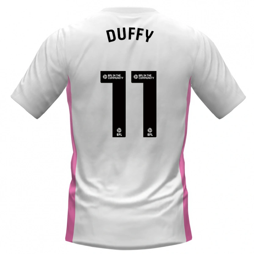 Danxen Dames Dylan Duffy #11 Wit Rood Uitshirt Uittenue 2025/26 T-Shirt