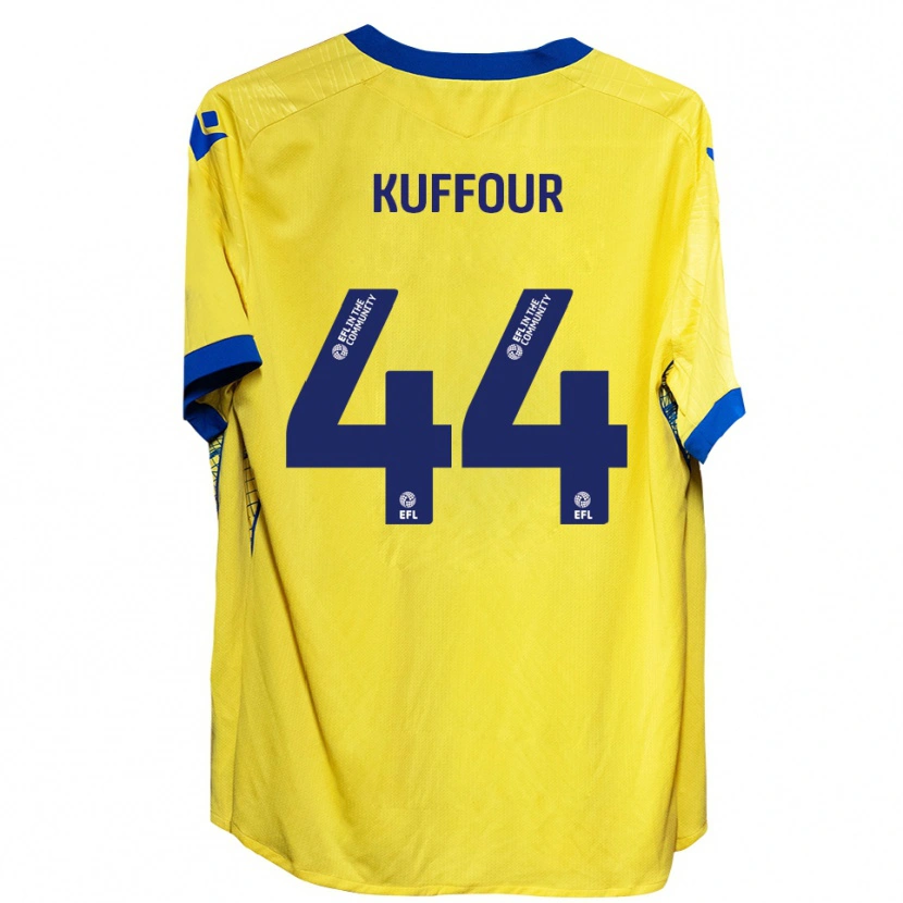 Danxen Dames Samuel Kuffour Jr. #44 Geel Blauw Uitshirt Uittenue 2025/26 T-Shirt