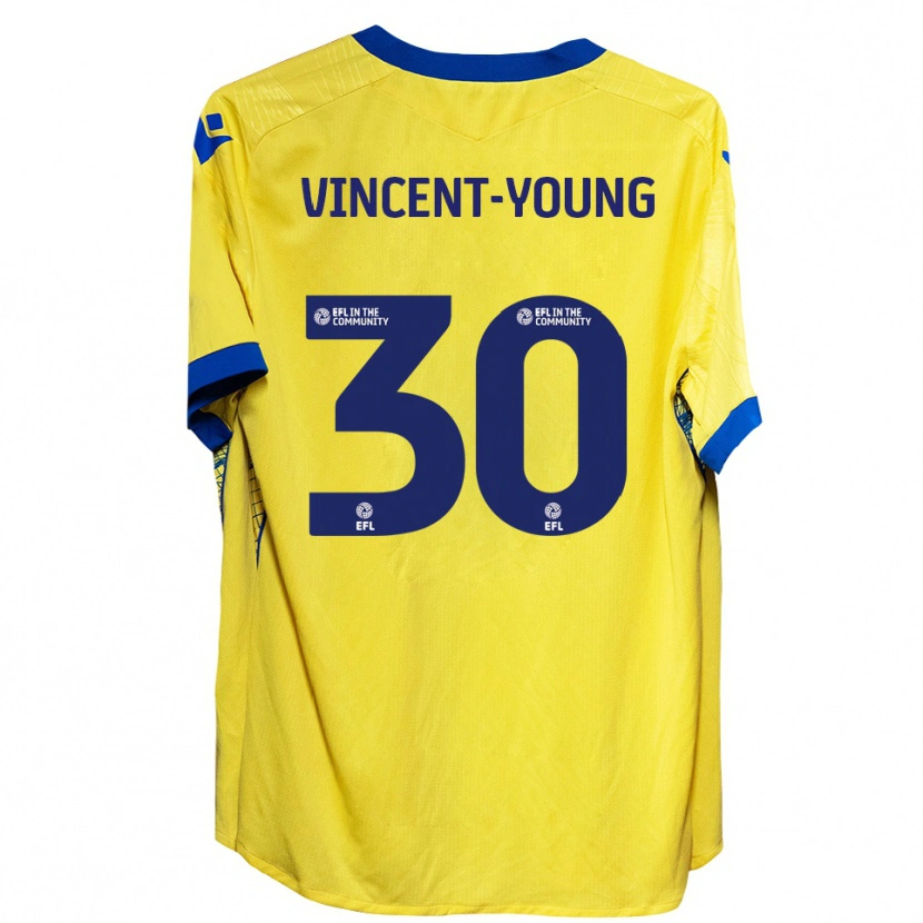 Danxen Dames Kane Vincent-Young #30 Geel Blauw Uitshirt Uittenue 2025/26 T-Shirt