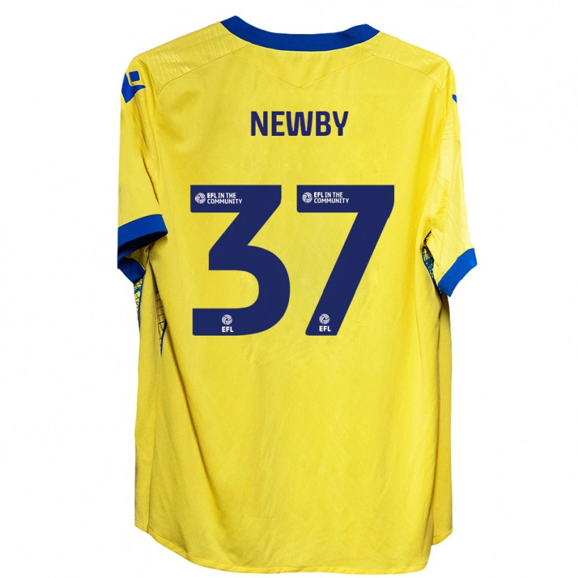 Danxen Dames Alfie Newby #37 Geel Blauw Uitshirt Uittenue 2025/26 T-Shirt