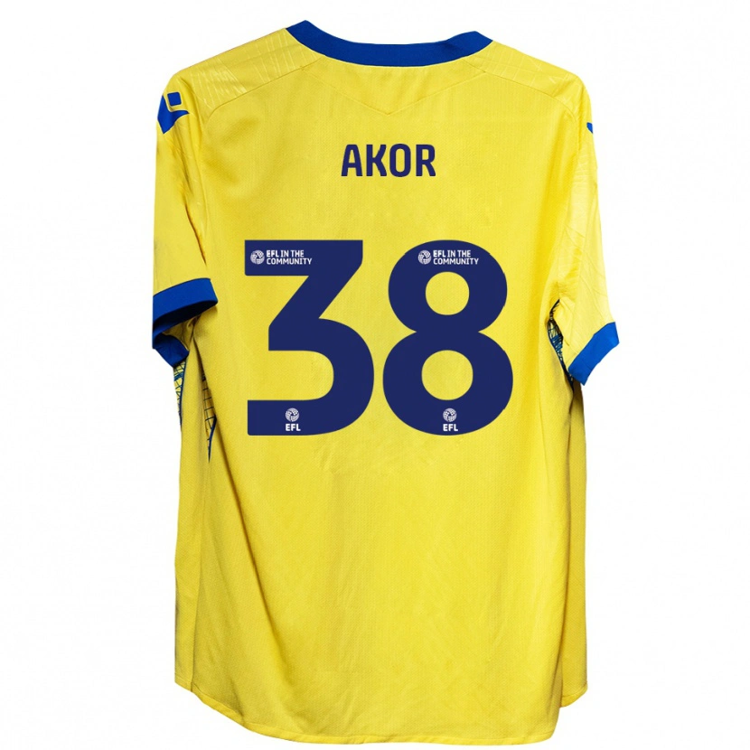 Danxen Dames Elkanah Akor #38 Geel Blauw Uitshirt Uittenue 2025/26 T-Shirt