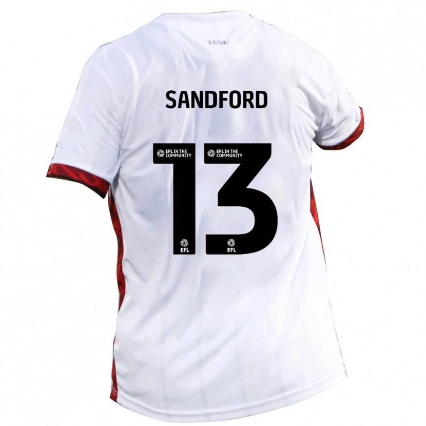 Danxen Dames Ryan Sandford #13 Wit Rood Zwart Uitshirt Uittenue 2025/26 T-Shirt