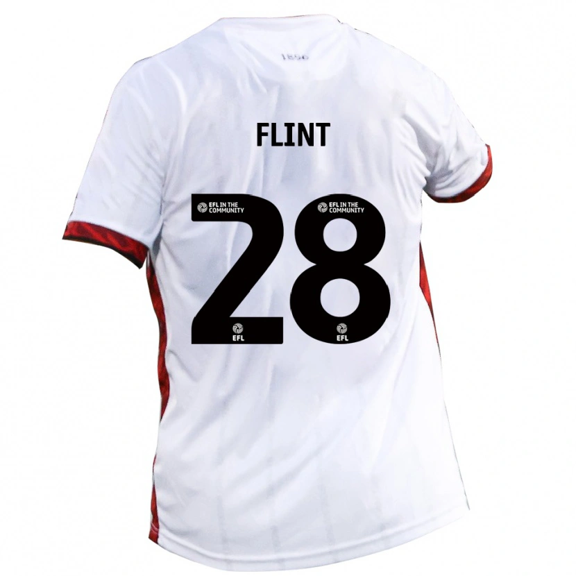 Danxen Dames Josh Flint #28 Wit Rood Zwart Uitshirt Uittenue 2025/26 T-Shirt