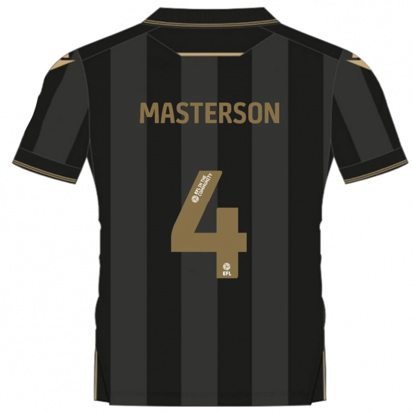 Danxen Dames Conor Masterson #4 Zwart Goud Uitshirt Uittenue 2025/26 T-Shirt