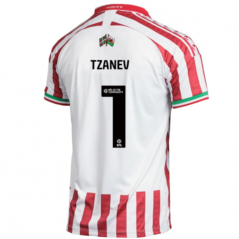 Danxen Dames Nik Tzanev #1 Rood Wit Uitshirt Uittenue 2025/26 T-Shirt