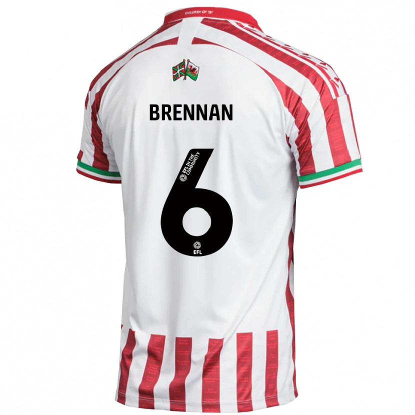 Danxen Dames Ciaran Brennan #6 Rood Wit Uitshirt Uittenue 2025/26 T-Shirt