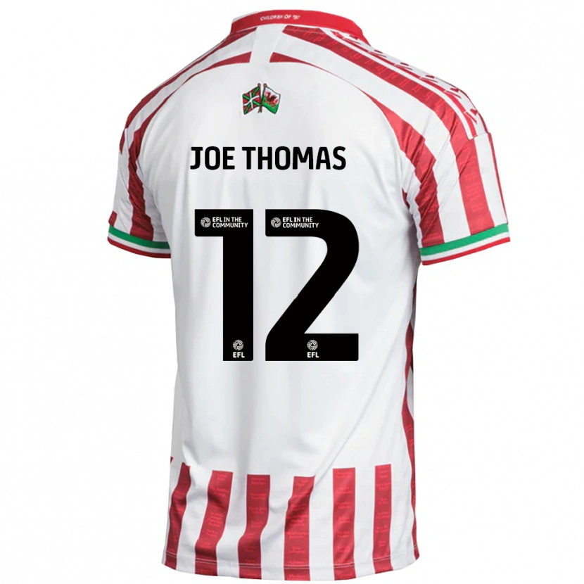 Danxen Dames Joe Thomas #12 Rood Wit Uitshirt Uittenue 2025/26 T-Shirt