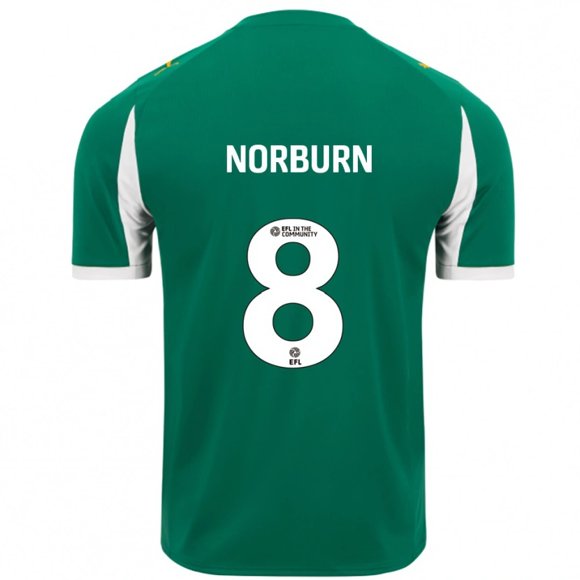 Danxen Dames Oliver Norburn #8 Groen Wit Uitshirt Uittenue 2025/26 T-Shirt